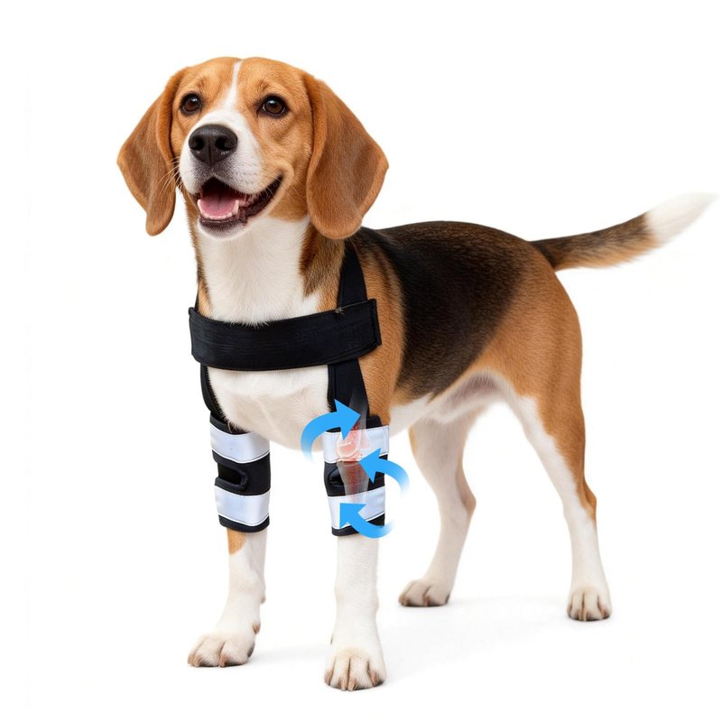 Petanims Dog Front Leg Brace - Knee/Carpal/Wrist Support for Dogs, Adjustable Dog Elbow Brace with Shoulder Support, Reflective Dog Elbow Protector for Pain Relief & Better Recovery, Small