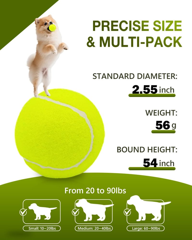 GOLDNITE Tennis Balls for Training and Dogs,Yellow 20 Pack Practice Tennis Ball with Mesh Bag for Transport and Beginner Exercise High Elasticity Durable Pet Playing Tennis Ball Set