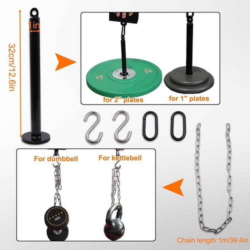 J Bryant Iron Pinch Grip Set with Loading Pin and Chain, Pinch Block Grip for Rock Climbing Forearm Finger Strength Training, Home Gym Hand Pinching Power Strengthener Equipment