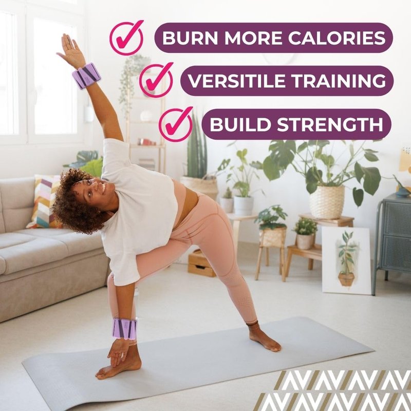 Swiss Activa+ 1lb wrist and ankle weights set of 2, leg weights for women, adjustable ankle weights, weighted wristbands, ankle weight, arm weights for women