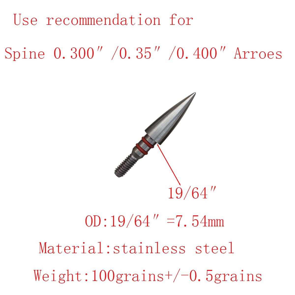 Aklisdlha 100/125/150/200 Grains Archery Field Points Practice Field Tips, Stainless Steel Archery Target Practice Hunting Arrow Tip for Recurve, Compound Bow Crossbow, Screw in Broadheads