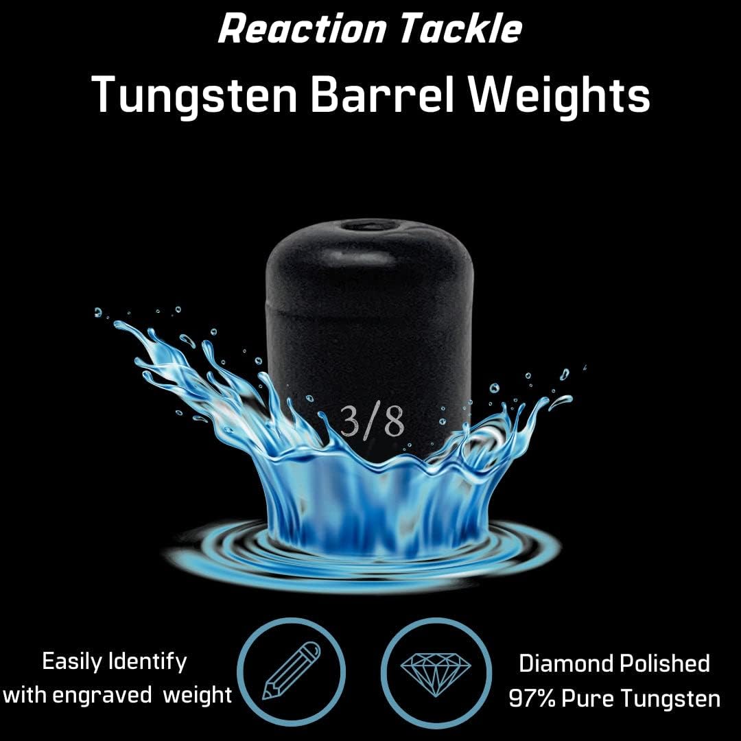 Tungsten Barrel Weights for Carolina Rig Bass Fishing - Egg Shaped Sinkers | Freshwater & Saltwater, Size Stamped