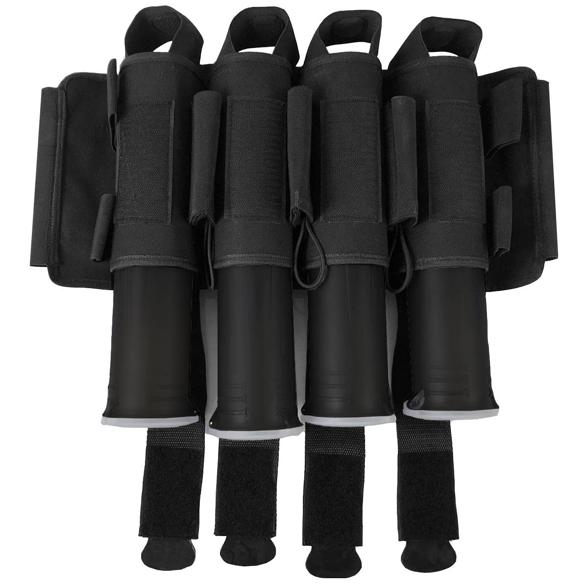 Maddog Pro 4+3 Paintball Harness Pod Pack with (4) 150 Round Bones Paintball Pods | Pod Ejection | Adjustable Elastic Velcro Belt