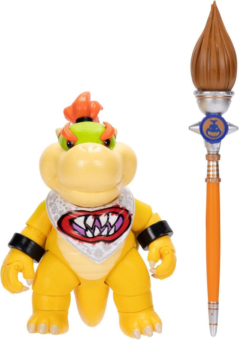 Super Mario Galaxy Action Figure - Bowser Jr. with Paint Brush Accessory | 5” Premium Detailing & 17 Points of Articulation