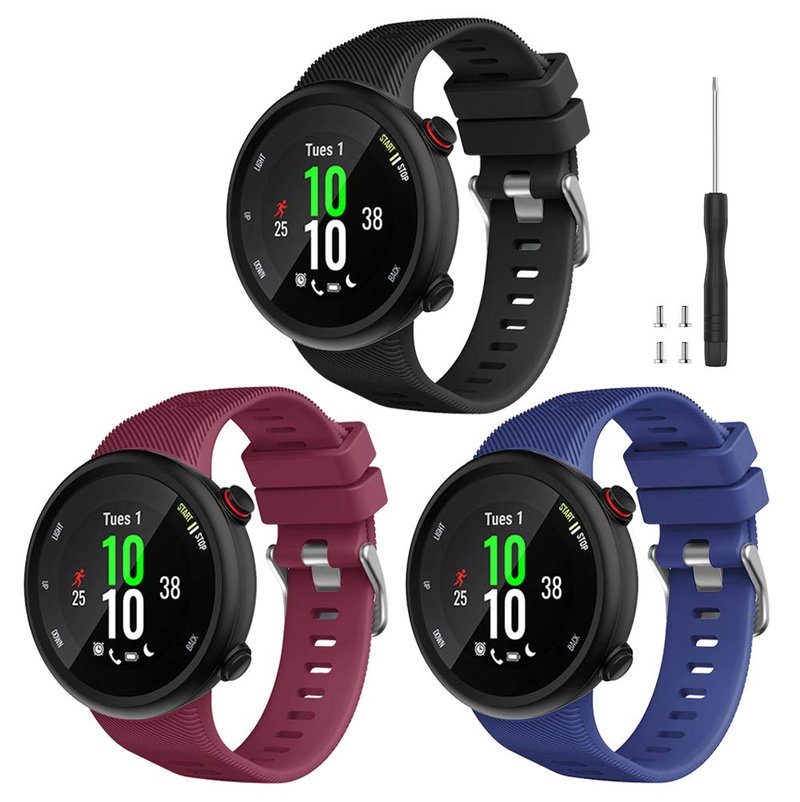 Watbro Compatible with Garmin Forerunner 45 band, Soft Silicone Sport Replacement Watch Band, Fitness Strap Bracelet Wristband for Garmin Forerunner 45 Smartwatch