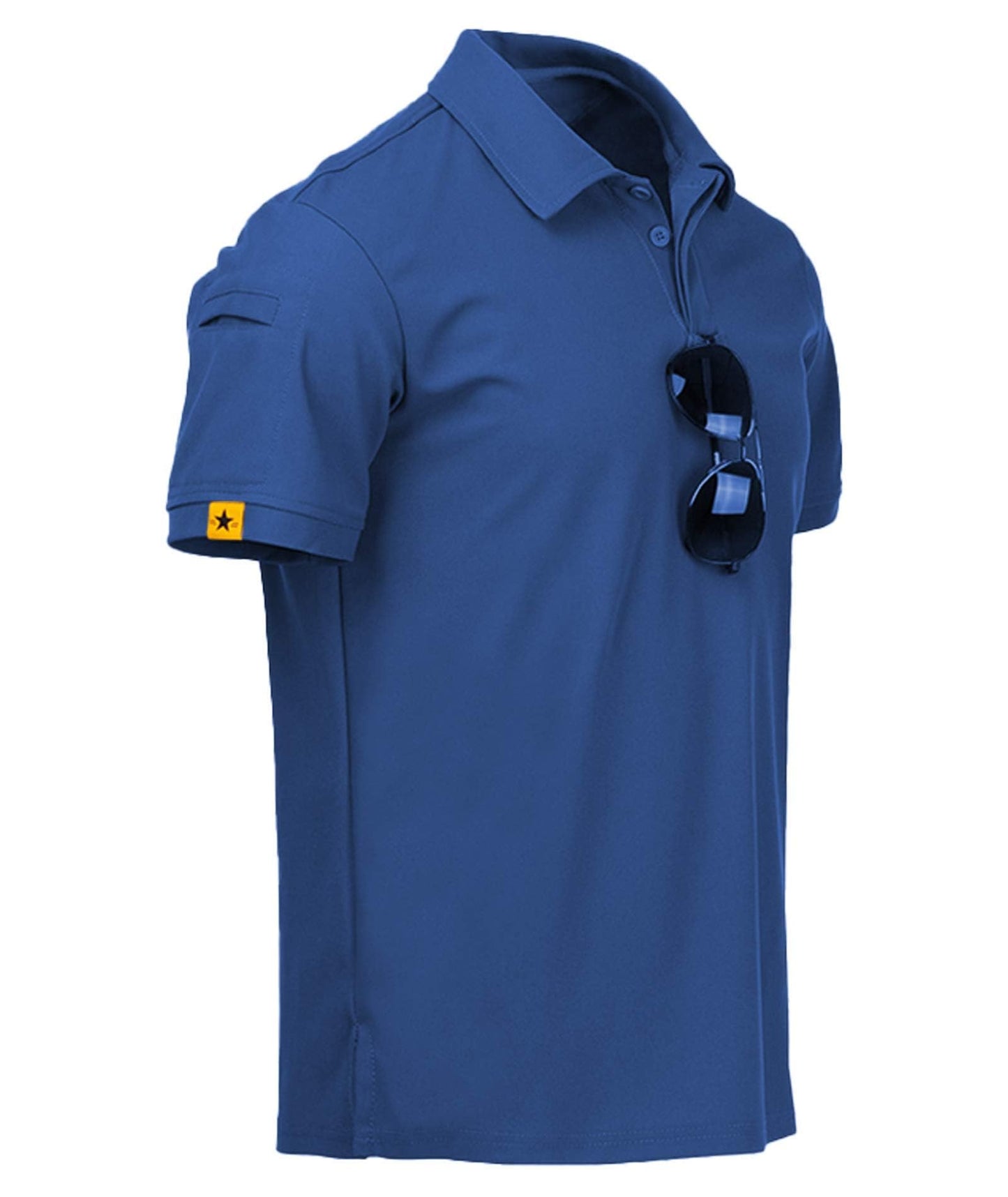 ZITY Mens Polo Shirt Short Sleeve Sports Tactical T-Shirt Athletic Golf Polos Daily Casual Stylish Collared Shirts for Men Blue 3X-Large