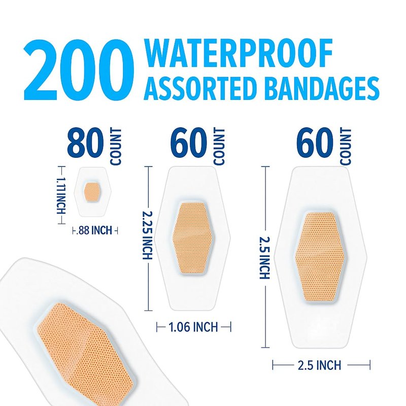 Nexcare Waterproof Clear Bandages, Covers and Protects, 360 Degree Seal Around The Pad Offers Exceptional Protection Against Water, Dirt, and Germs, Assorted Sizes, 100 Count