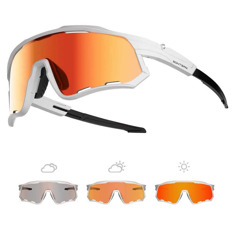 GONTSAM Polarized Cycling Glasses with Photochromic Effect, UV400 Protection, Detachable Sports Sunglasses with Winter Anti-Fog for Men & Women