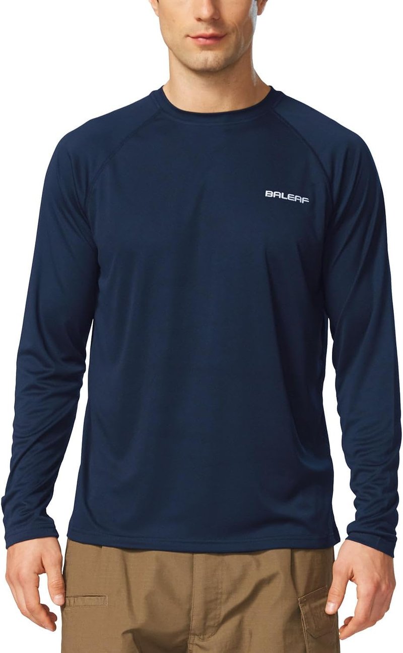 Men's UV Protection Long Sleeve Rash Guard | SPF UPF 50+ Quick Dry Fishing & Running Shirt