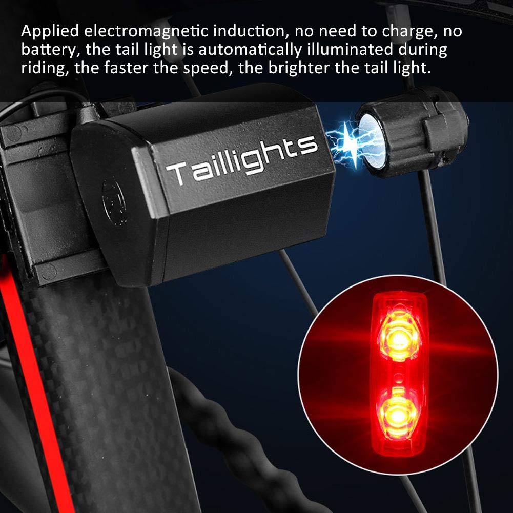 Tail Light Magnetic Induction Self Generating Electricity Mountain Taillight Cycling Warning Light LED Light Set