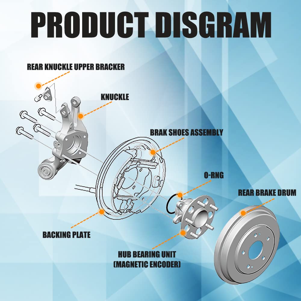 RANSOTO Golf Cart Brake Drum Hub Compatible with 1982-UP EZGO TXT Electric, 1982-1993 2-Cycle Gas Models Replaces 19186G1P 19186-G1P 17082-G2 17298-G1 Pack of 2