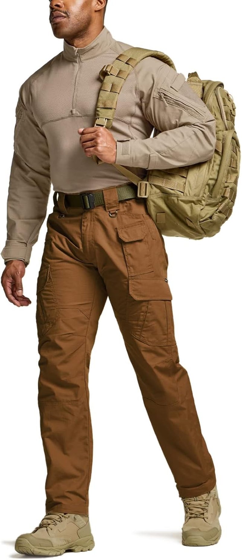 CQR Men's Tactical Pants - Water Resistant Ripstop Cargo Design | Lightweight EDC Work & Hiking Wear