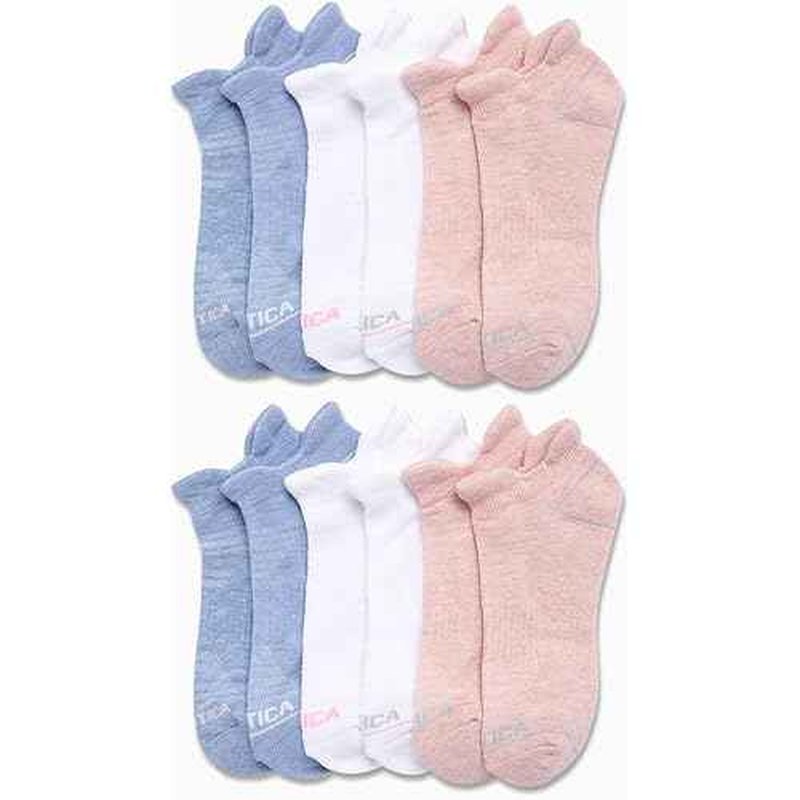 Nautica Womens Low Cut Socks - 12 Pack Breathable Cushioned Athletic Low Cut Tab Ankle Socks for Women (Sizes: 4-10)