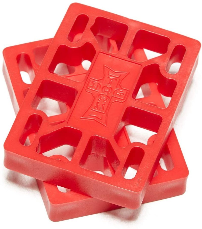 Dogtown Skateboard Risers 1/2" Red for Old School Skateboards