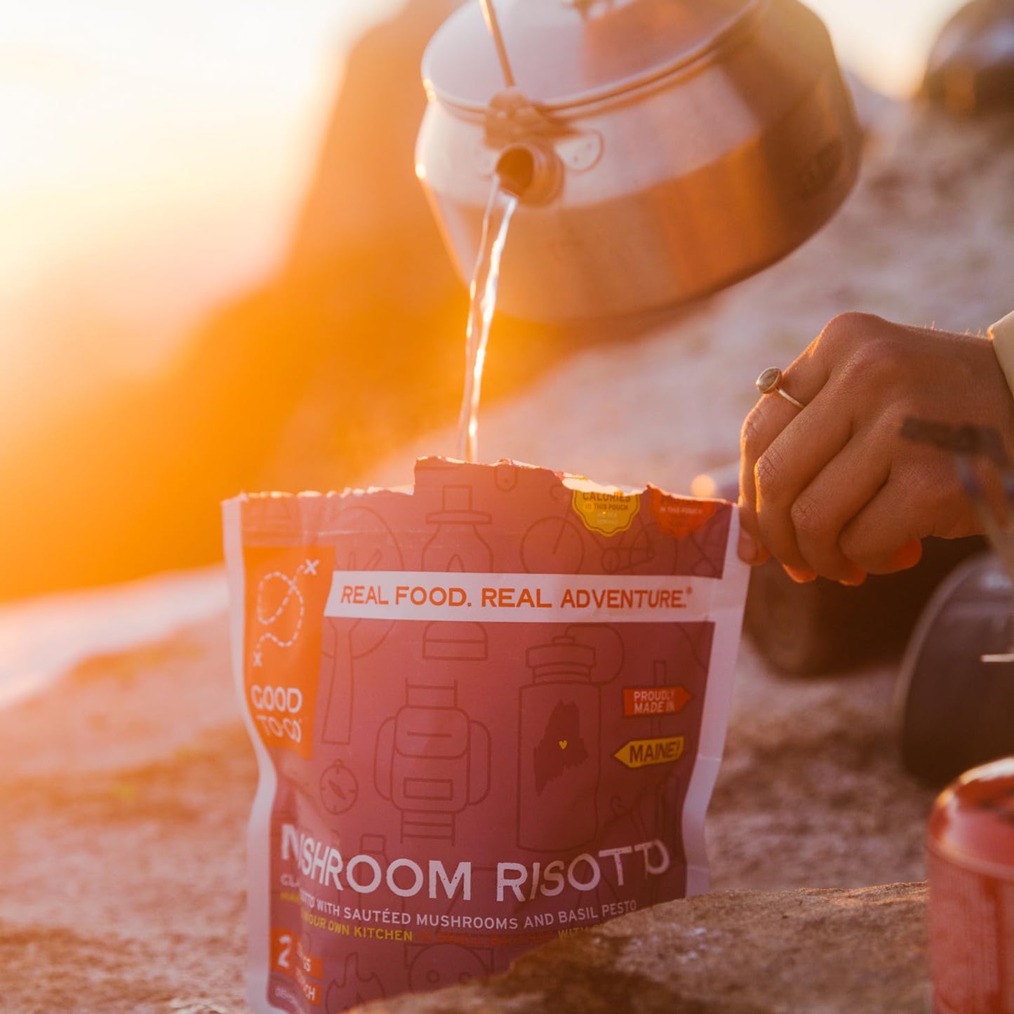 GOOD TO-GO Mushroom Risotto | Camping Food, Backpacking Food (Double Serving) | Just Add Water Meals, Backpacking Meals | Dehydrated Meals Taste Better Than Freeze Dried Meals