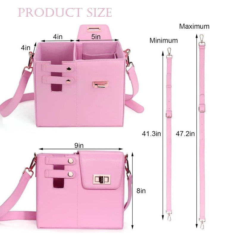 YFYIC Outdoor Portable Crossbody Water Cup Storage Bag, Leather Water Bottle Holder with Adjustable Shoulder Strap, Pink Water Bottle Carrier Bag with Storage Pocket for Women (Brown)