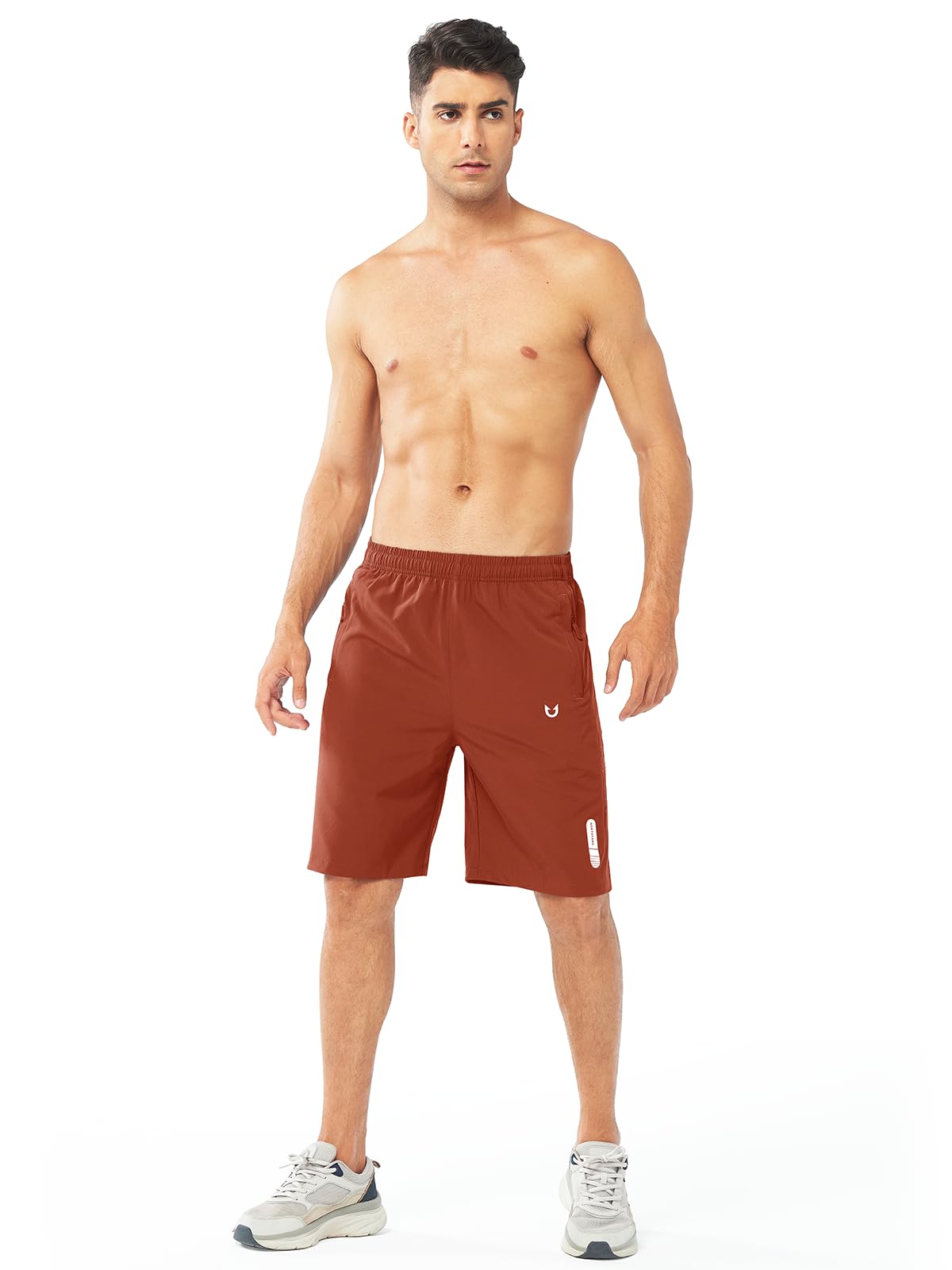 NORTHYARD Men's Athletic Running Shorts Gym Workout 7"/9"/5" Quick Dry Lightweight Sports Basketball Tennis 3 Zipper Pockets REDCLAY-9inch 4XL