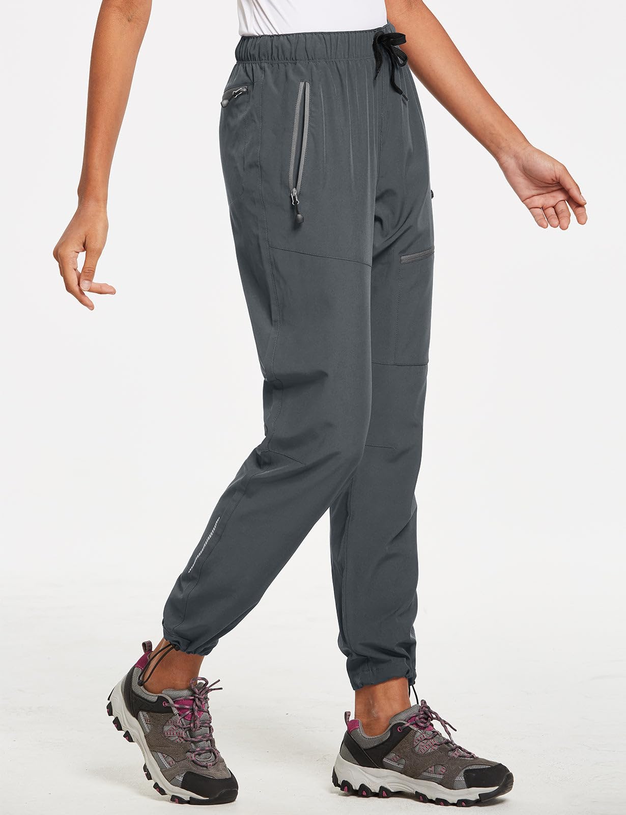 baleaf Travel Pants Women Hiking Long Tall Lightweight Quick Dry Water Resistant Cargo Pants 31'' Trip 31''-Dark Gray XS