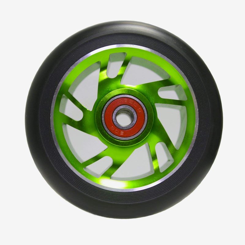 2Pcs 110mm Pro Scooter Wheels with Abec 9 Bearings Fit for MGP/Razor/Lucky Envy/Vokul Pro Scooters Replacement Wheels (Green)