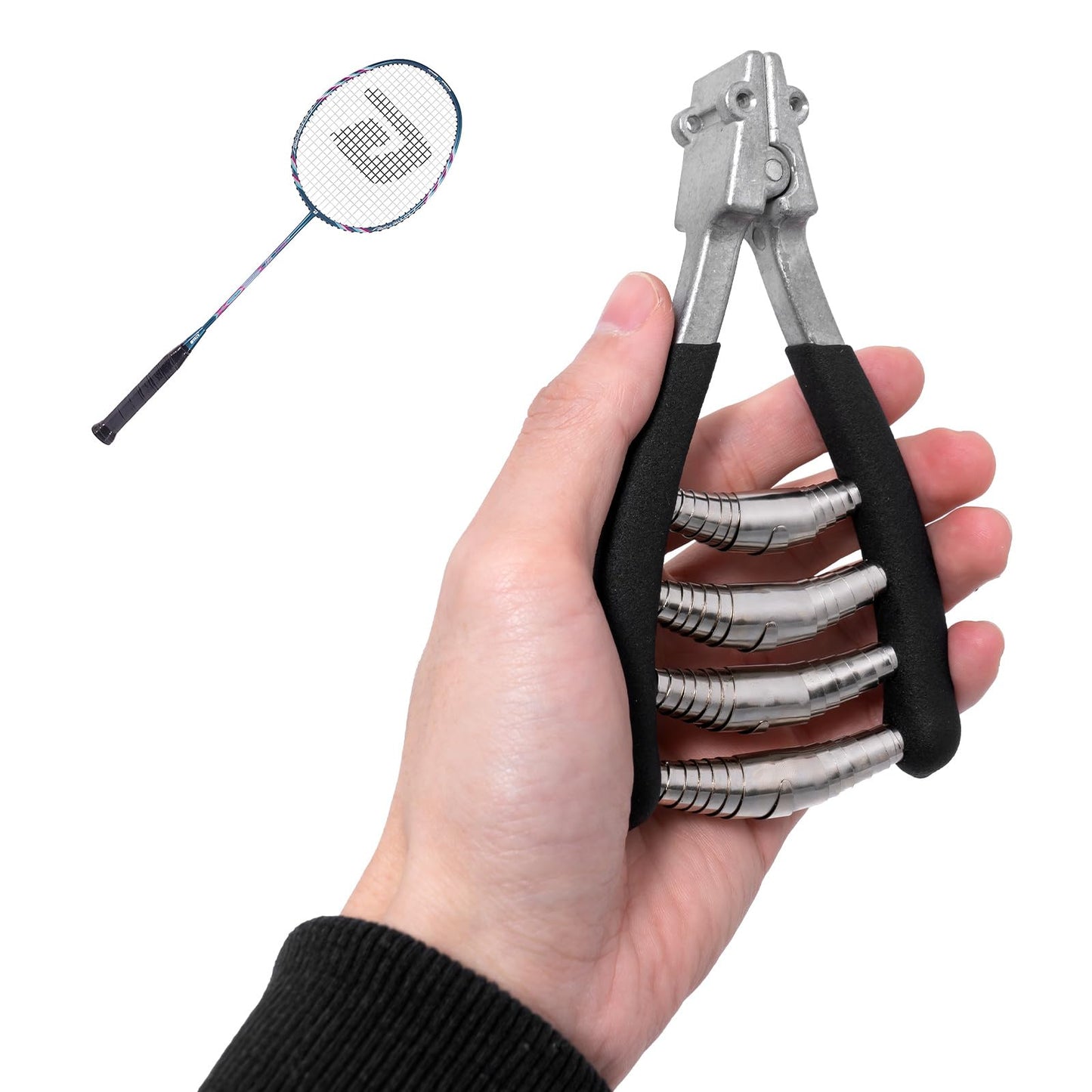 FTGear Stringing Starting Clamp 4-Spring for Tennis & Badminton Racket - Zinc Alloy with Thread Protection