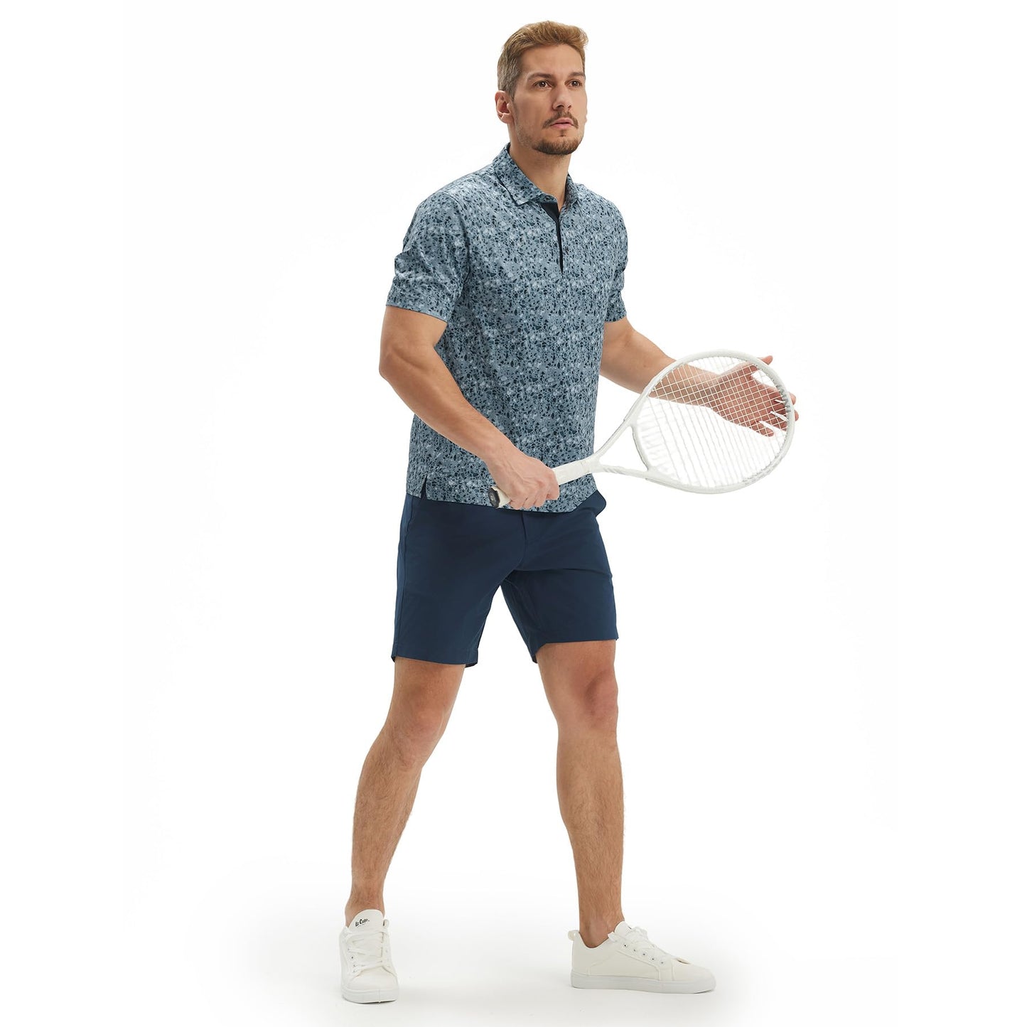 M MAELREG Golf Shirts for Men Dry Fit Print Patterns Performance Moisture Wicking Mens Polo Shirts Short Sleeve