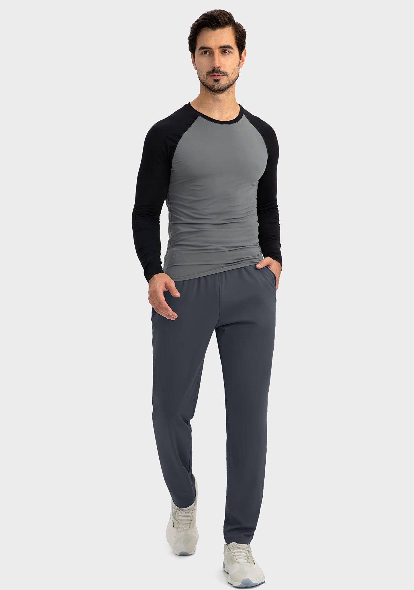G Gradual Men's Sweatpants with Zipper Pockets Tapered Joggers for Men Athletic Pants for Workout, Jogging, Running (Grey, 3X-Large)