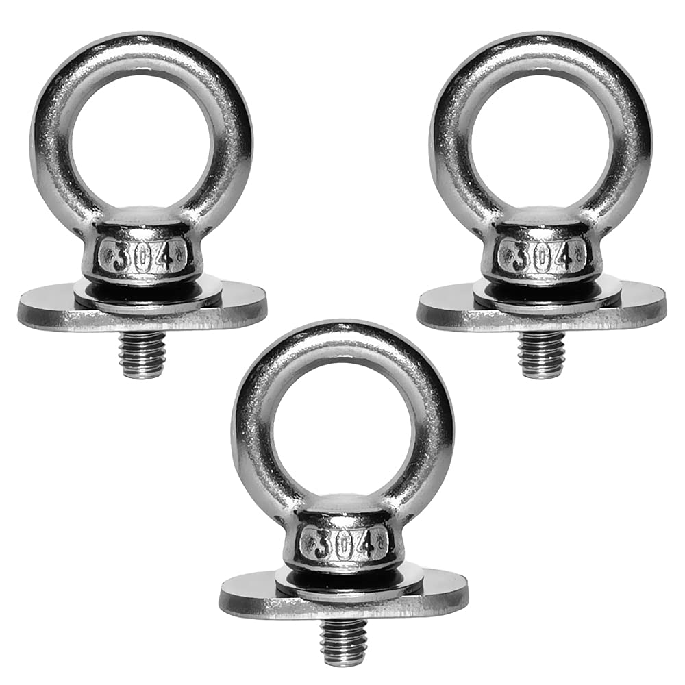 3Pack Stainless Steel Kayak Track Mount Nut Tie Down Eyelet Rail Mount Screw Accessory for Kayak Canoe Boat or Vehicle Rail Track