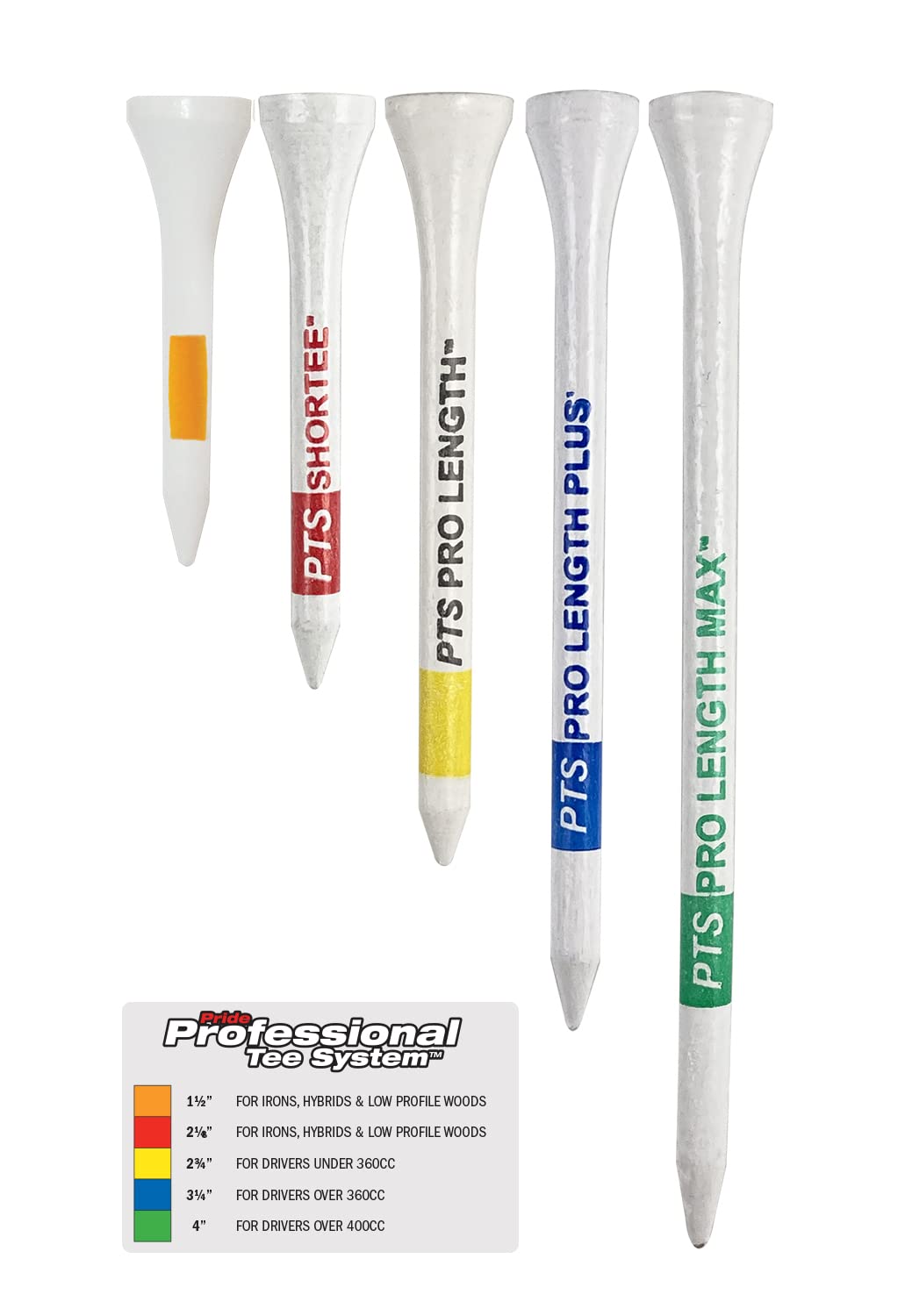 Pride Professional Tee System, 2-3/4 inch ProLength Tee, 175 count, Natural