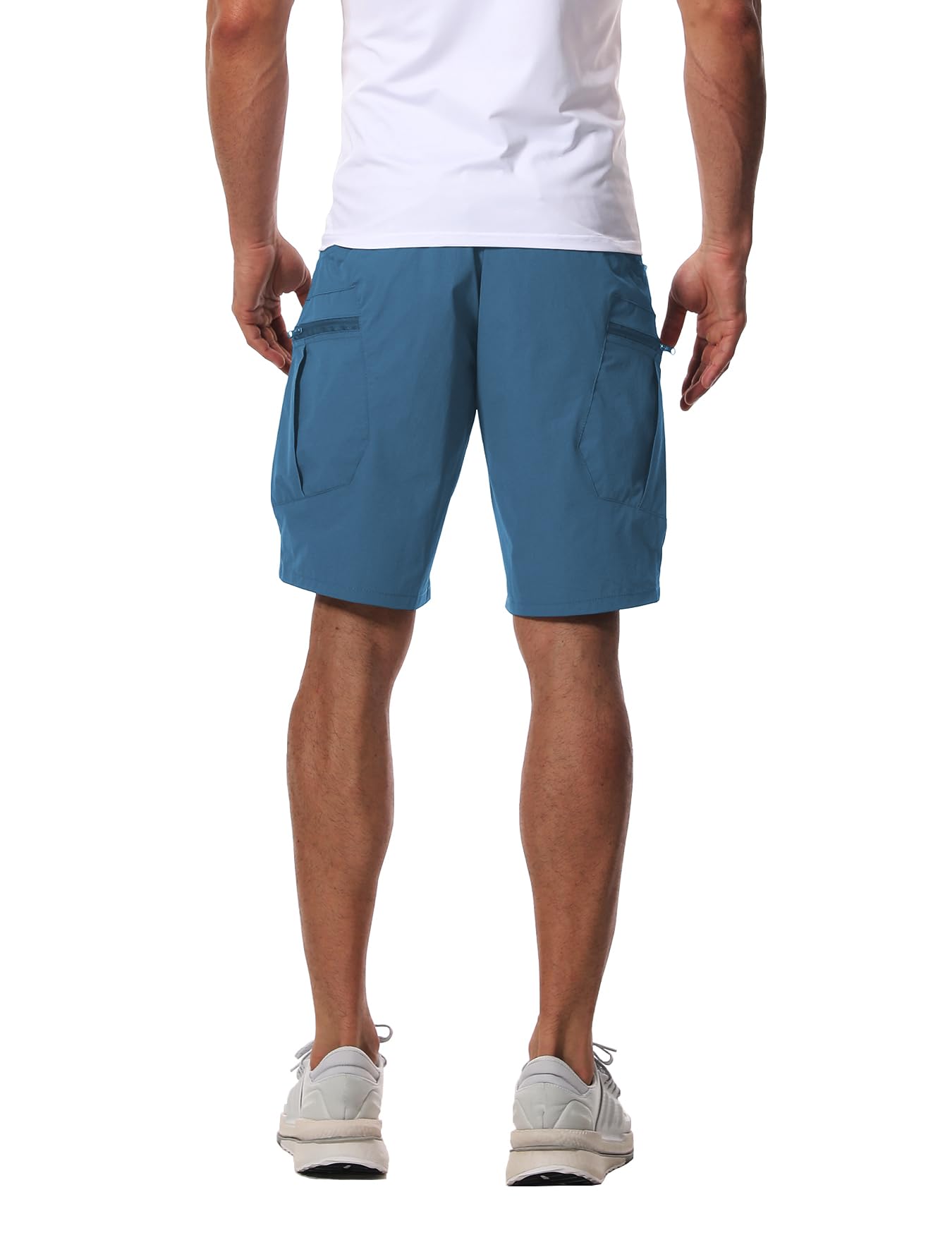 AUTIWITUA Men's Hiking Cargo Shorts Quick Dry 9" Lightweight Tactical Work Shorts with Pockets(No Belt) Blue