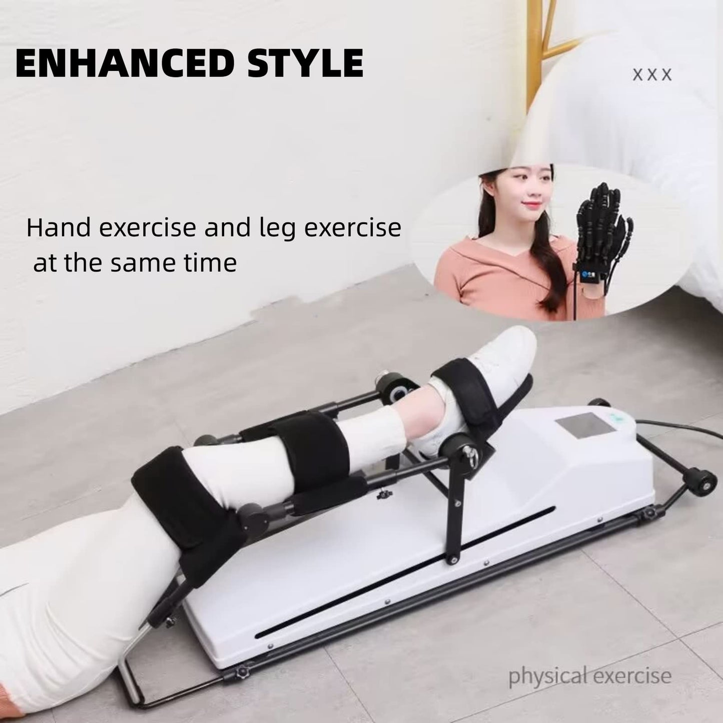 CPM Machine- Continuous Passive Motion Machine Knee Rehabilitation Equipment Exercise Physiotherapy -Lower Limb Traction Machine Leg Rehabilitation Equipment (Enhanced Type(Left Hand Training))