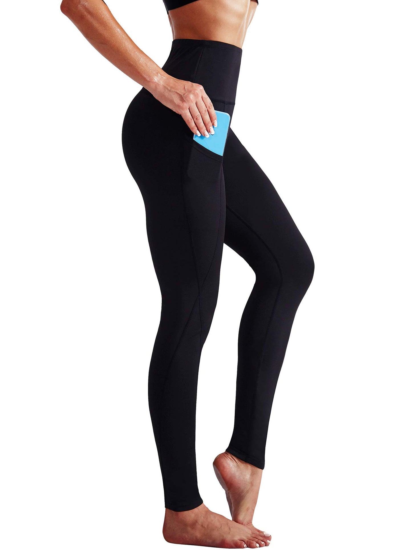 NELEUS 2 Pack Tummy Control High Waist Running Workout Leggings,9017,Black,Grey,US XS,EU S