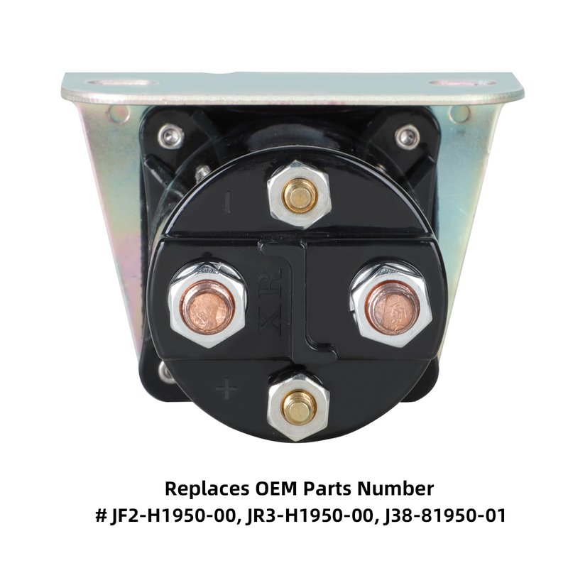 Roykaw Golf Cart Solenoid Replacement Compatible with Yamaha G2/G8/G9/G11/G14/G16/G20 4 Cycle 1985 -up Gas Models, 12 Volt/200 AMP Starter Solenoids, OEM# JF2-H1950-00-00, JR3-H1950-00, J38-81950-01