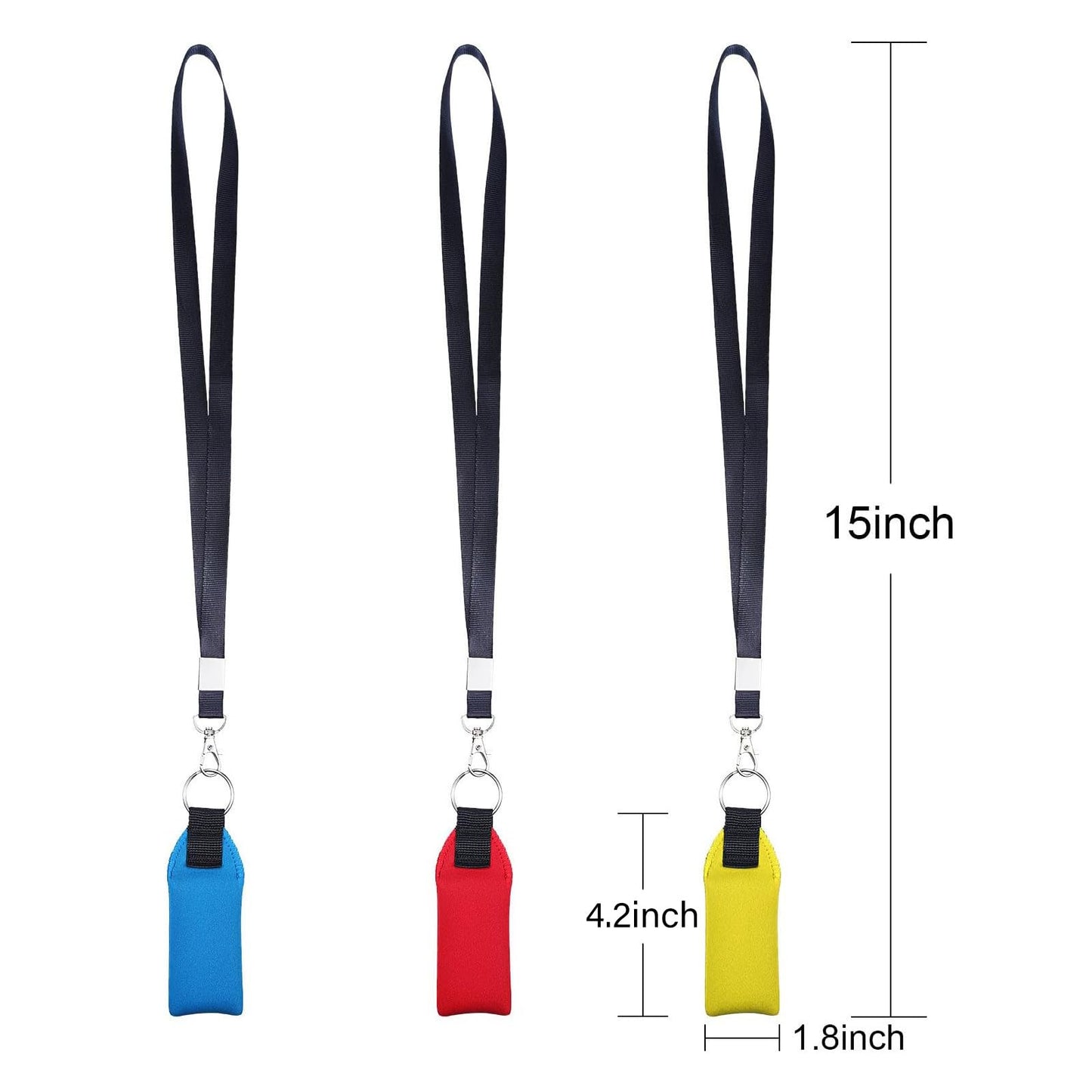 TecUnite Floating Neoprene Boat Keychain, 3 Pack Key Chain and Lanyard, Floatable Foam Key Fob for Water Sports (Red, Yellow, Blue, Black,4.2 Inch)