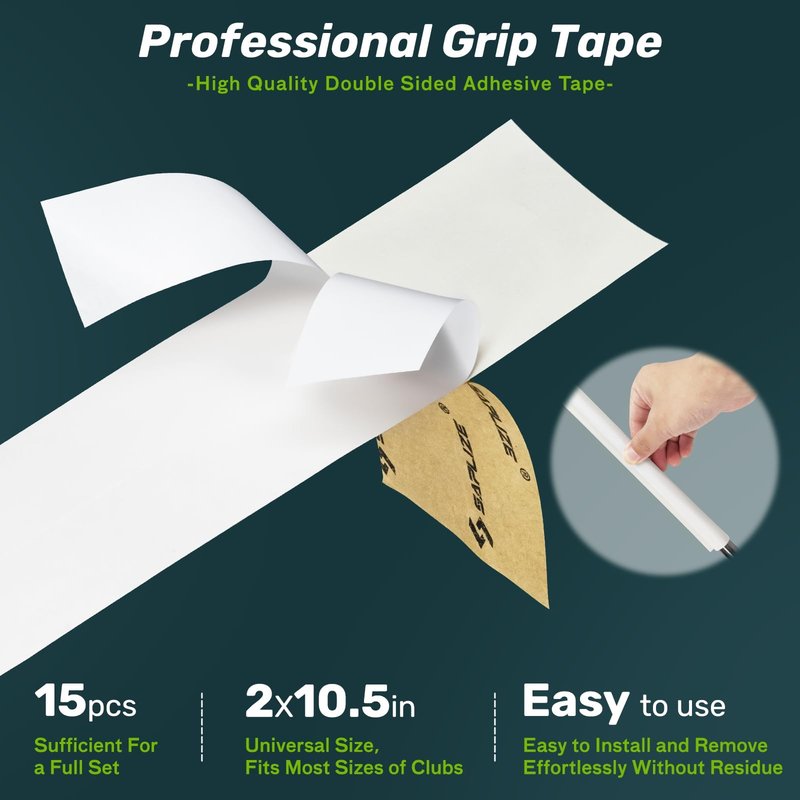 SAPLIZE Golf Grip Value Kit – 5oz Solvent, 15 Grip Tapes, Hook Blade & Rubber Vise Clamp for Regripping Clubs