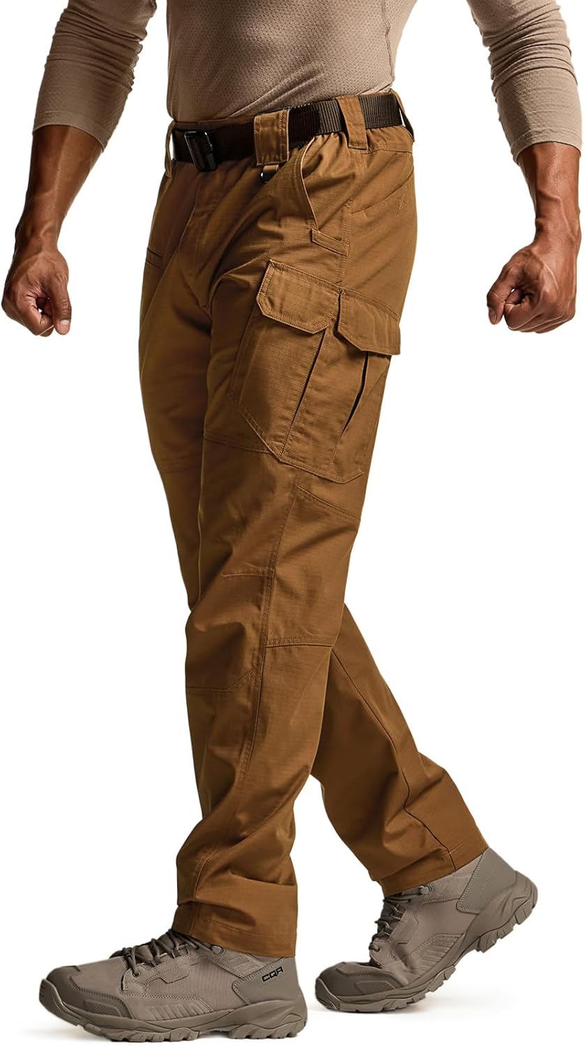 CQR Men's Tactical Pants - Lightweight Water-Resistant Ripstop Cargo Pants for Hiking | EDC Workwear