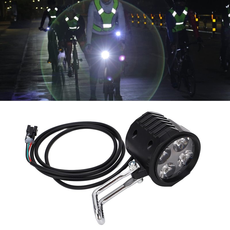 Electric Scooter Front Light, 2 in 1 Electric Horn Headlight 10 Inch 12-72V Universal Fit for Commuters Night Riders Cycling Enthusiasts