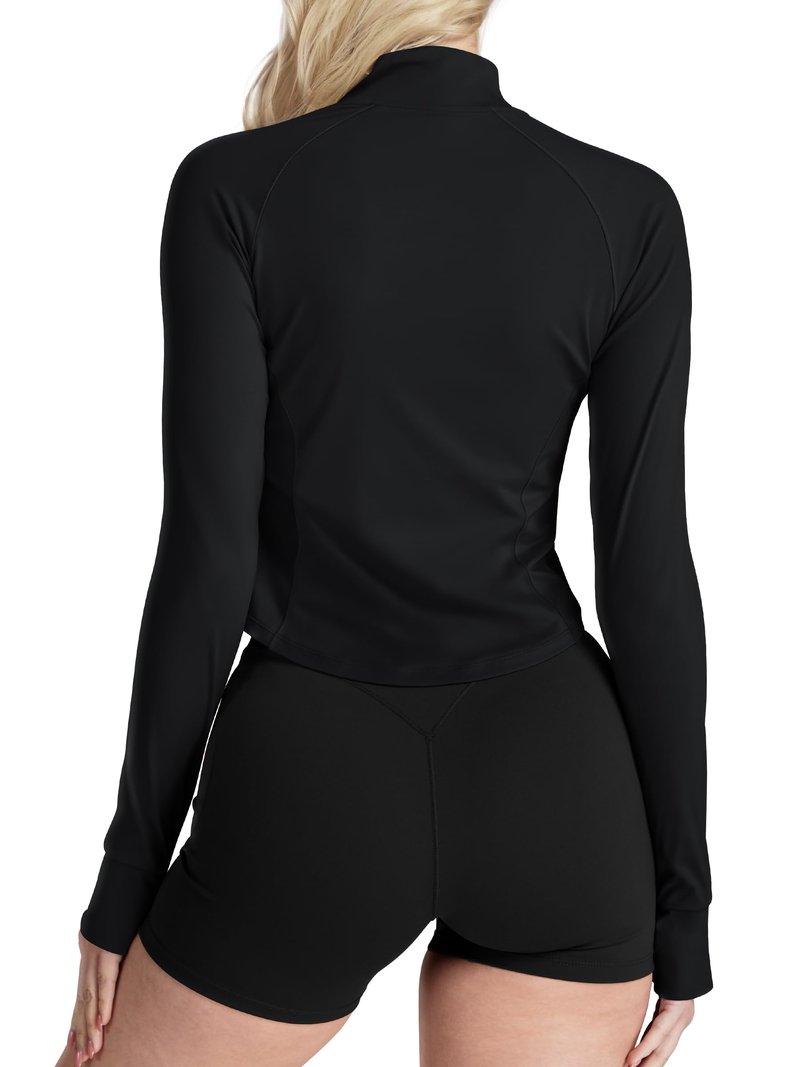 GYM RAINBOW Womens SPF Sun Shirts UV Protection Jacket Full Zip Lightweight Long Sleeve Workout Jackets Outdoor Hiking(Black,Small)