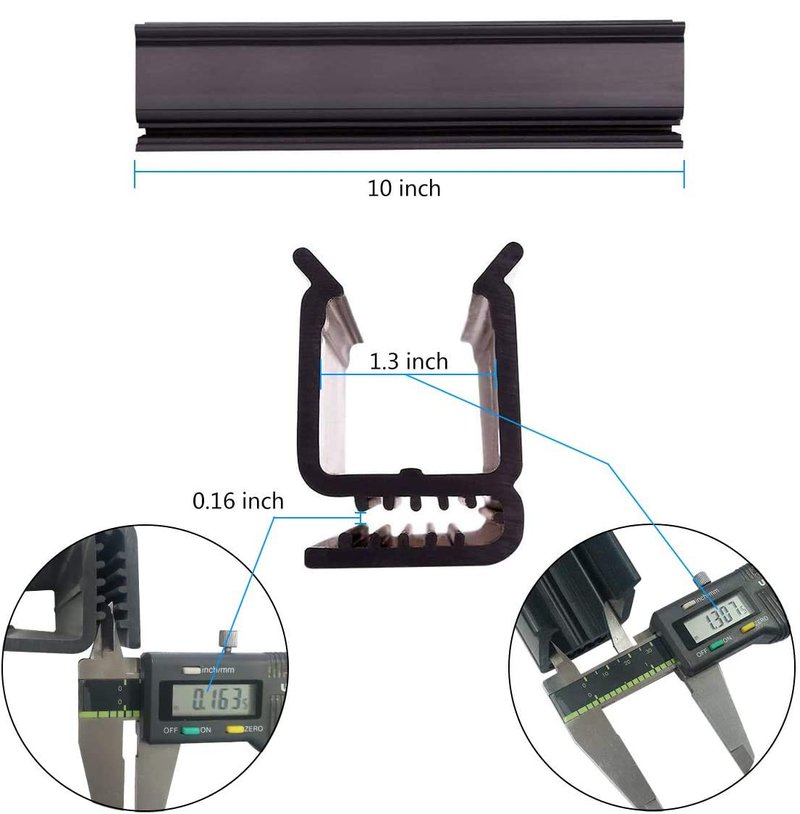 10L0L Windshield Sash Retaining Clip for EZGO RXV 2008-up Golf Cart, OEM# 603852 613136, Width 1.3 inch, 10 Inch Set of 2
