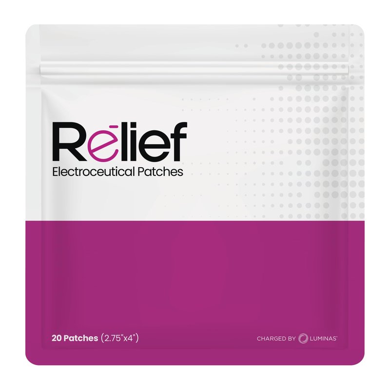 LUMINAS Relief Patch - Water-Resistant Adhesive, Electroceutical Relief - Versatile Daily Comfort, Long Lasting - Neck, Joints, Back, Knee, Shins, Bumps - 20 Pack (Large Tan Patches)