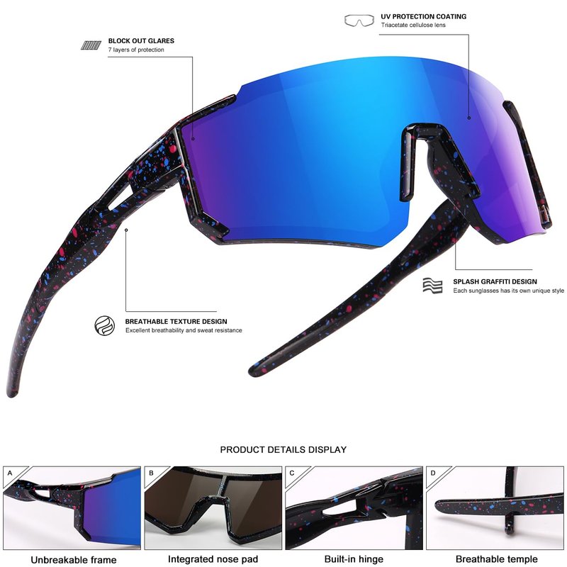 SEKKAF Youth Baseball Sunglasses Kids Sports Sunglasses for Boys Girls Softball Cycling Glasses UV400 Protection