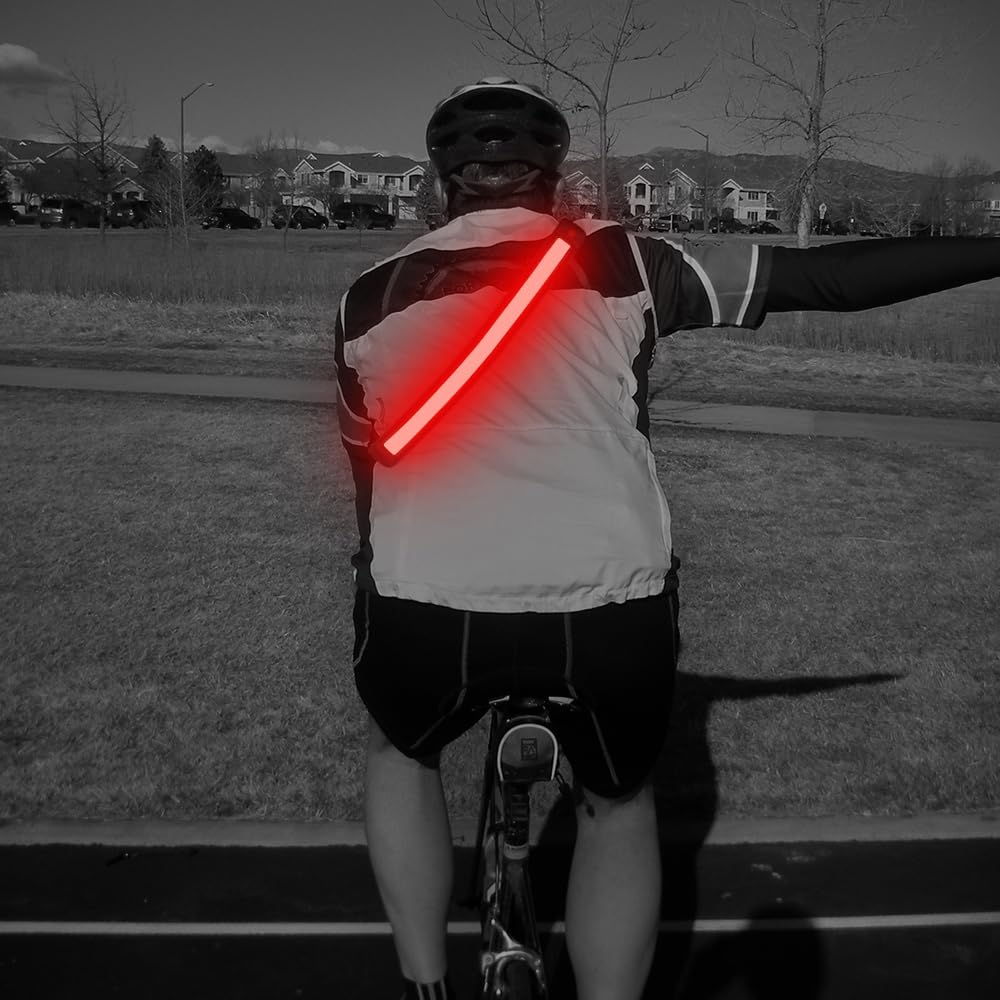 Illumifun LED Running Belt, Light Up LED Waist Belt, High Visibility Gear for Running Walking Cycling Camping (Red)
