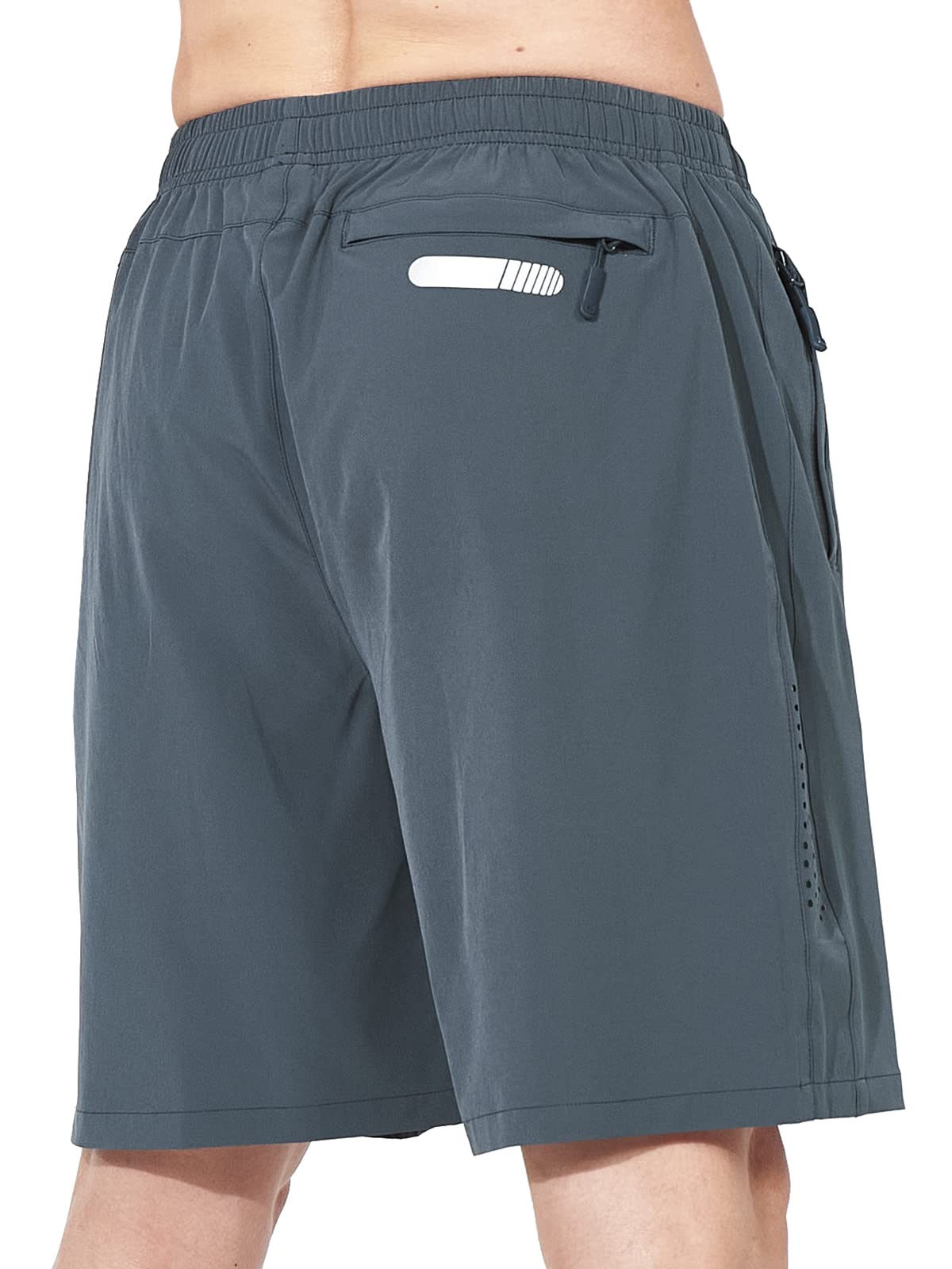 NORTHYARD Men's Athletic Running Shorts Gym Workout 7"/9"/5" Quick Dry Lightweight Sports Basketball Tennis 3 Zipper Pockets COOLGREY 4XL