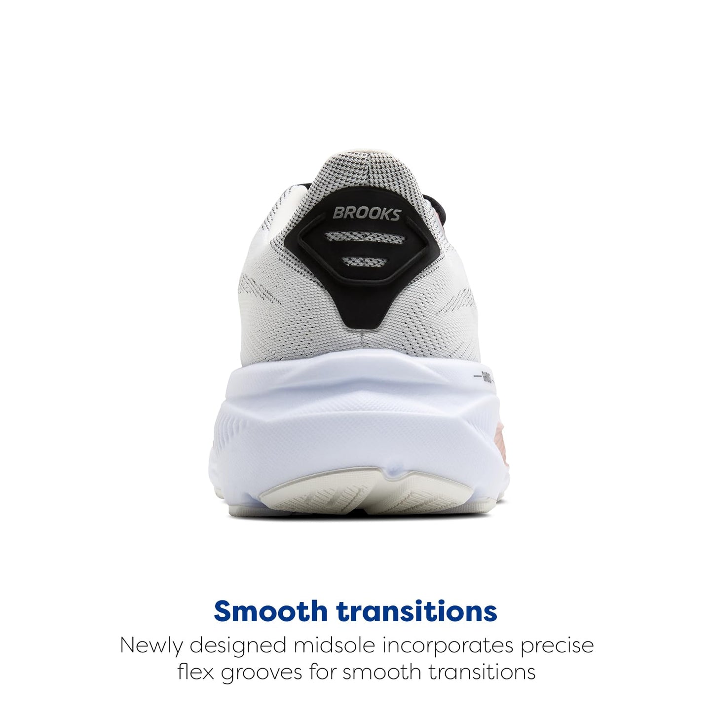 Brooks Women’s Ghost 17 Neutral Running Shoe - White/Black/Rose Gold - 6 Medium