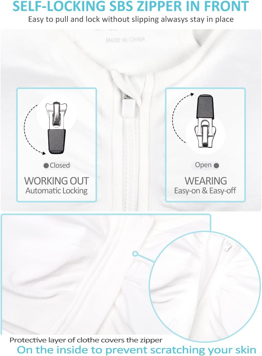 Wireless Women's Zip Front Sports Bra - Post-Surgery Activewear | Comfortable Yoga Fit