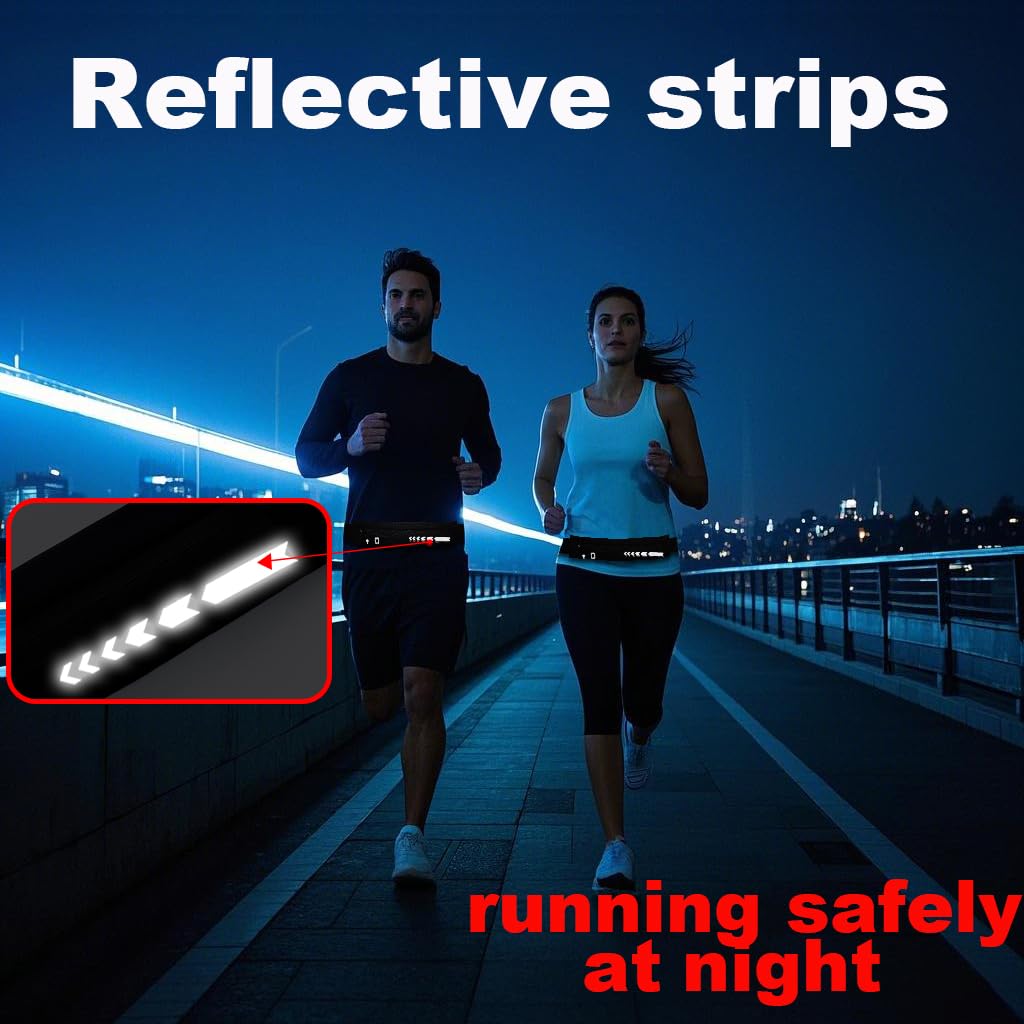 USHAKE Slim Running Belt for Women Men-Runners Phone Holder Fanny Pack, Adjustable, Bounce Free Waist Pouch bag for Workout, Money Belt, Run Gear Accessories Pink