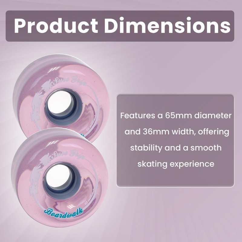 Sure-Grip Boardwalk Outdoor Roller Skating Wheels - Tea Berry