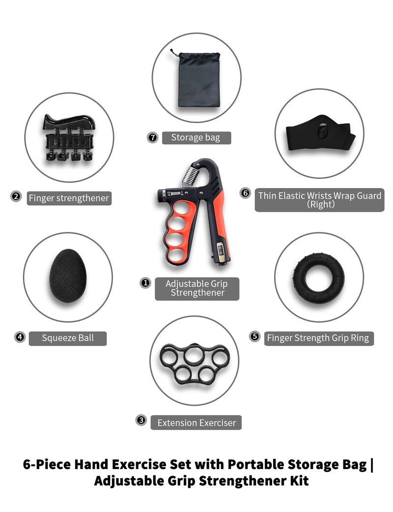 ProGrip Strength Trainer with Auto-Count & Wide Adjustment (11-220 LBS) –Hand Strengthener Kit for Home Gym, Forearm Building & Recovery Training