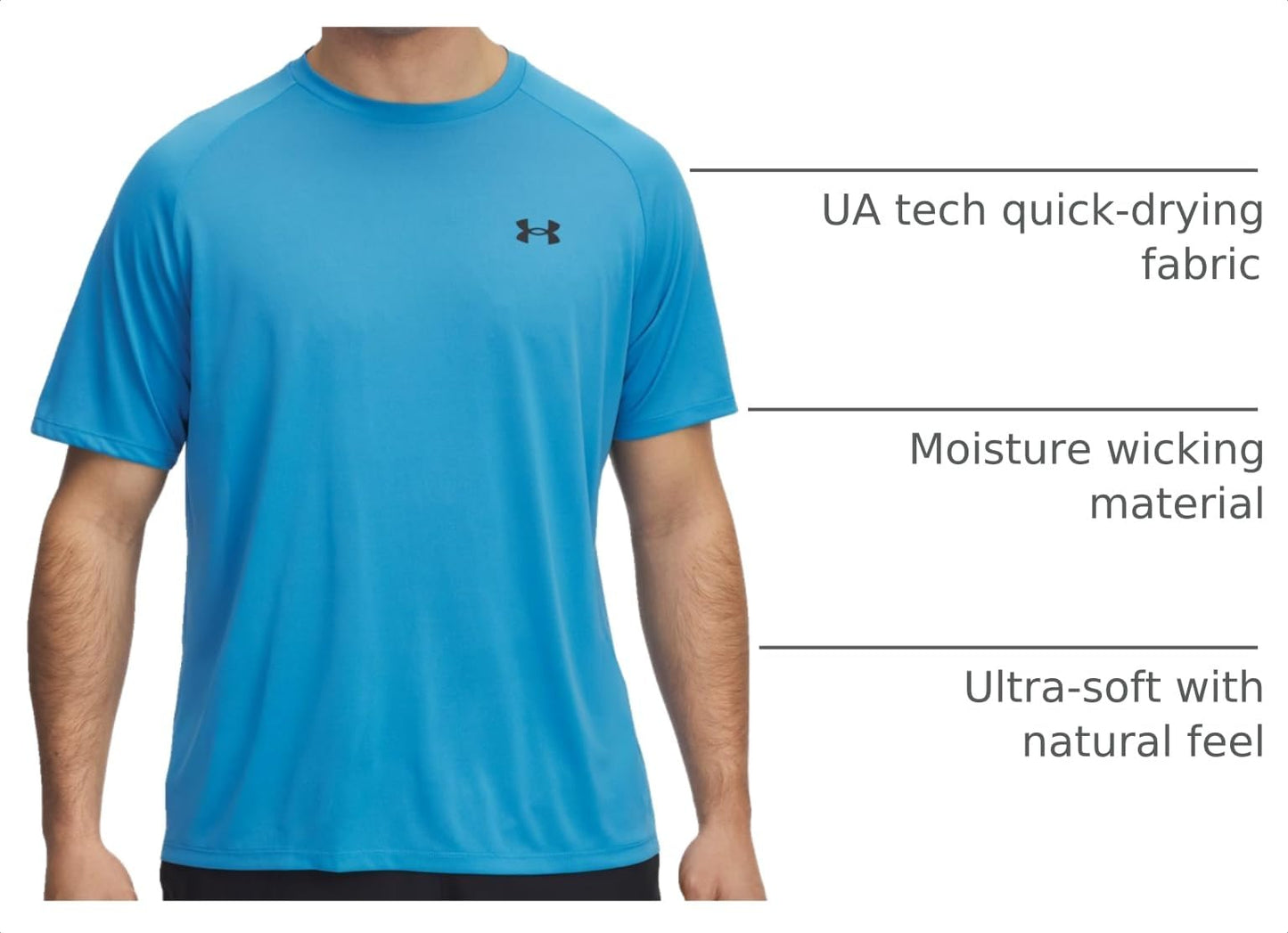 Under Armour Men's Tech 2.0 Short-Sleeve T-ShirtDISC, (453) Ether Blue / / Black, Medium