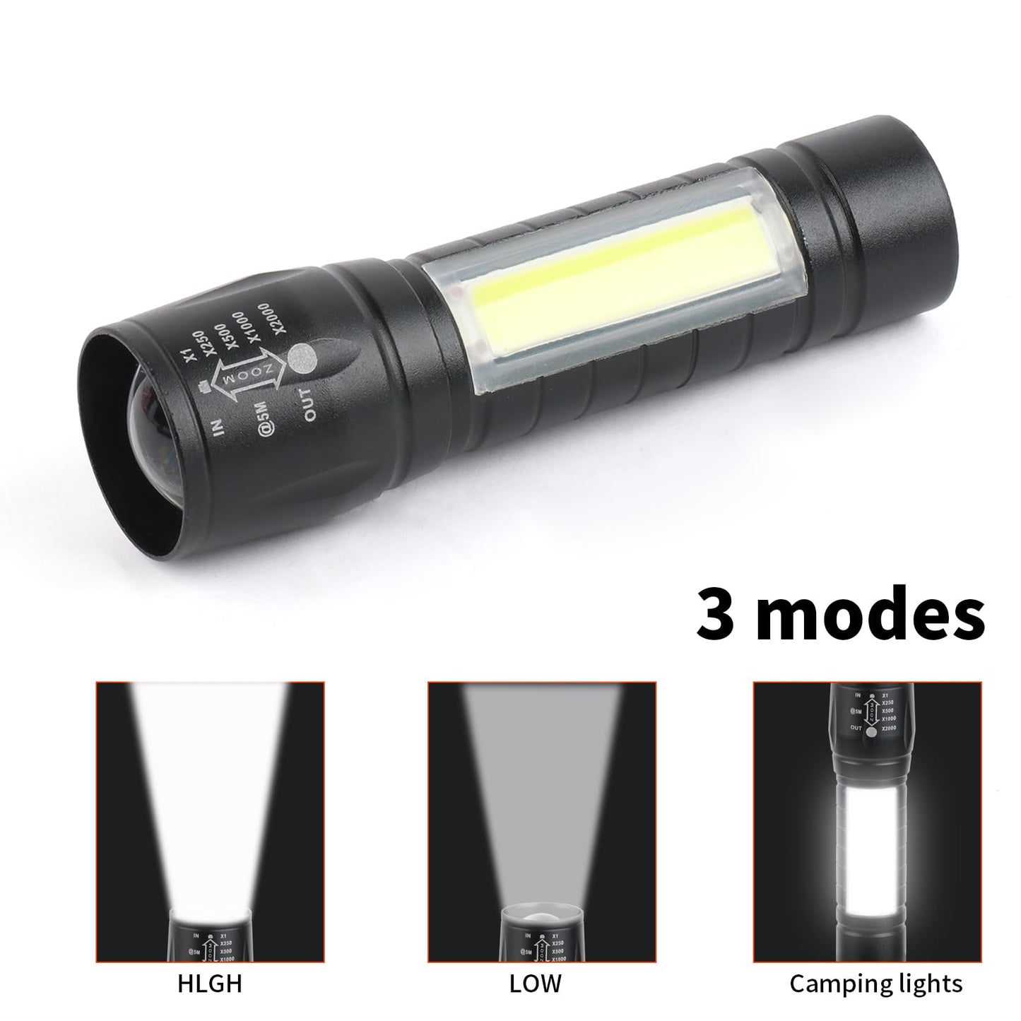 Hilngav 5 Pack Mini Small Pocket LED Flashlight USB Rechargeable High Lumens Bright Powerful EDC Flash Lights - Aluminum Handheld Flashlight Bulk for Kids, Portable Camping Christmas Gifts