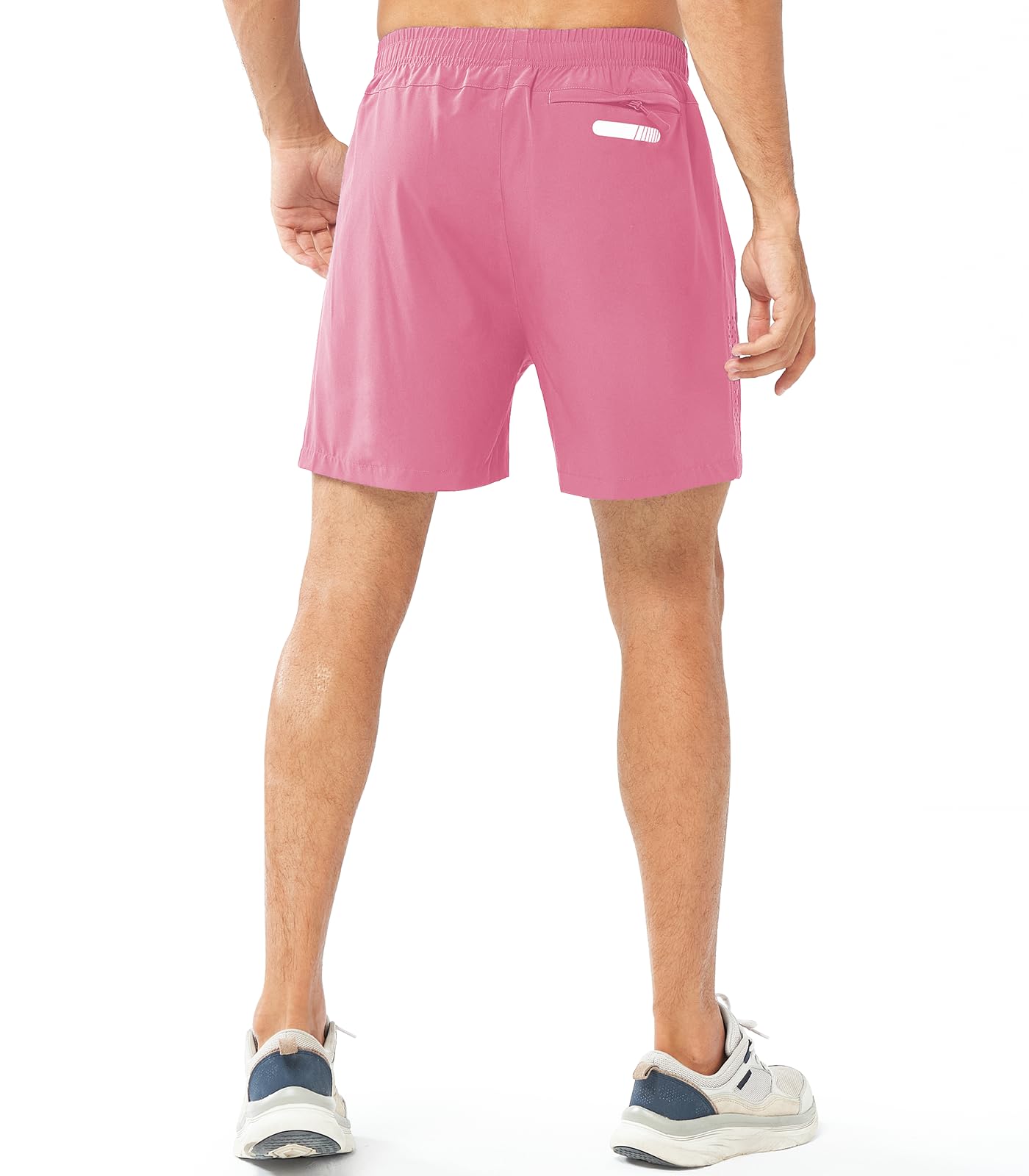 NORTHYARD Men's Athletic Running Shorts Gym Workout 7"/9"/5" Quick Dry Lightweight Sports Basketball Tennis 3 Zipper Pockets POWDERPINK-5inch L